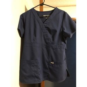 Greys Anatomy navy blue scrub top